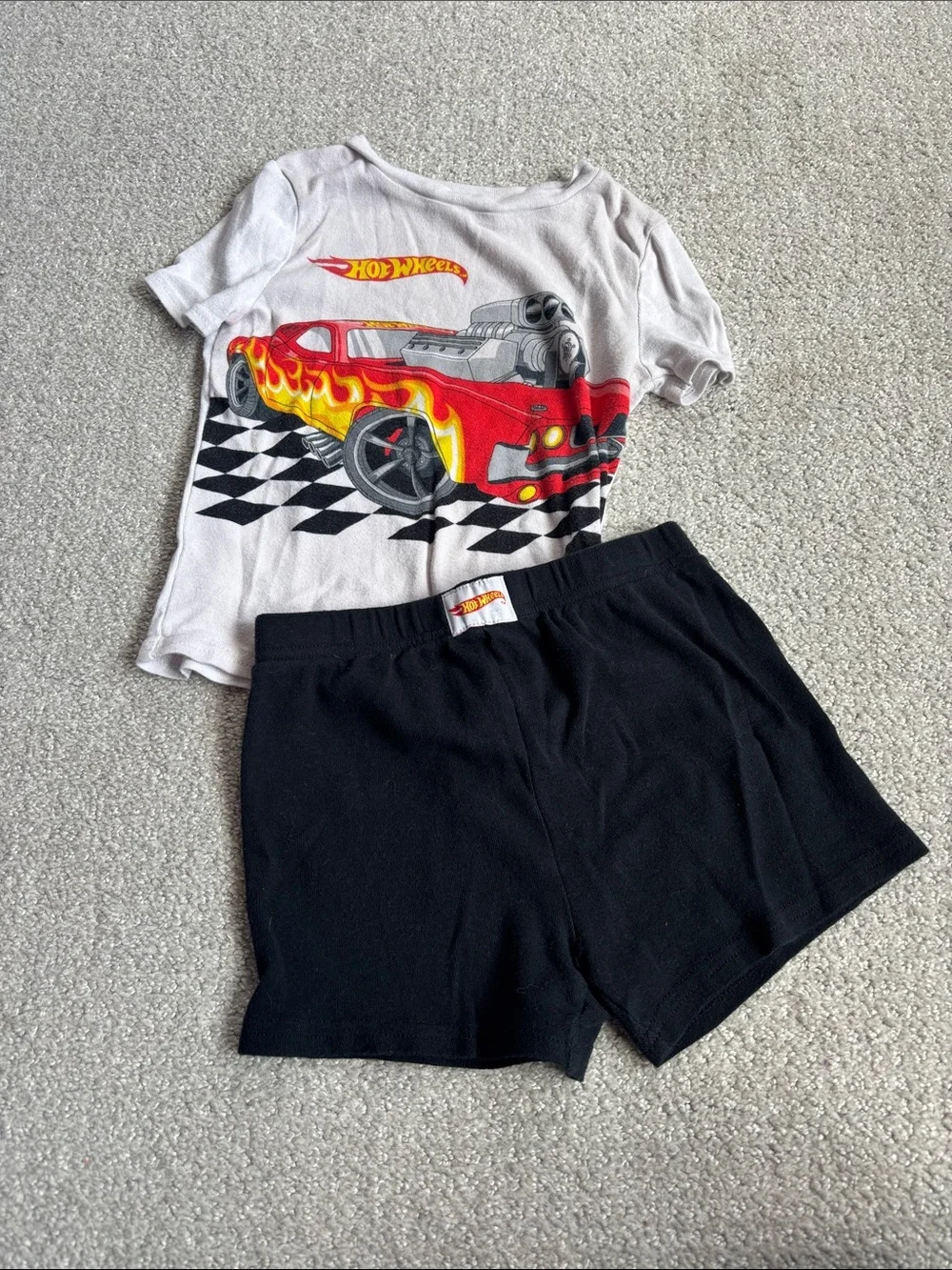 Hot Wheels Red & White Boys Pajama Set
